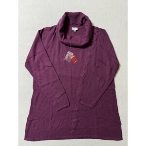 Avenue Women’s Sweater Size 14/16 Purple Lightweight Turtle Neck Long Sleeve NWT